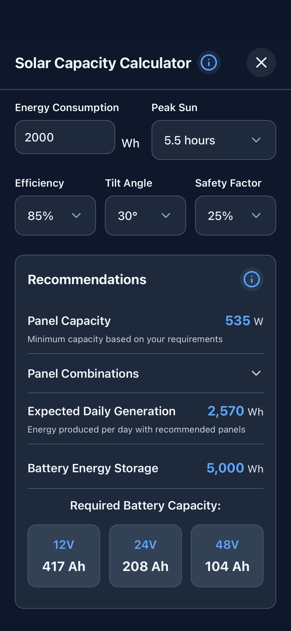 Solar Calculator screenshot